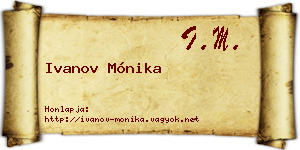 Ivanov Mónika névjegykártya