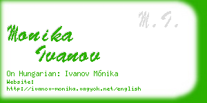 monika ivanov business card